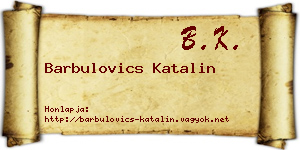 Barbulovics Katalin névjegykártya